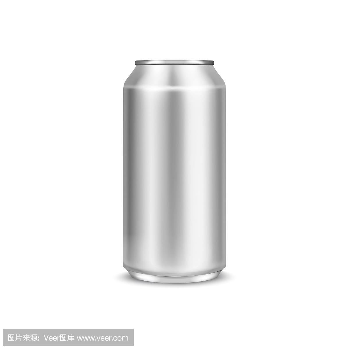 鋁啤酒罐或汽水包裝模型。金屬罐孤立在白色背景上。